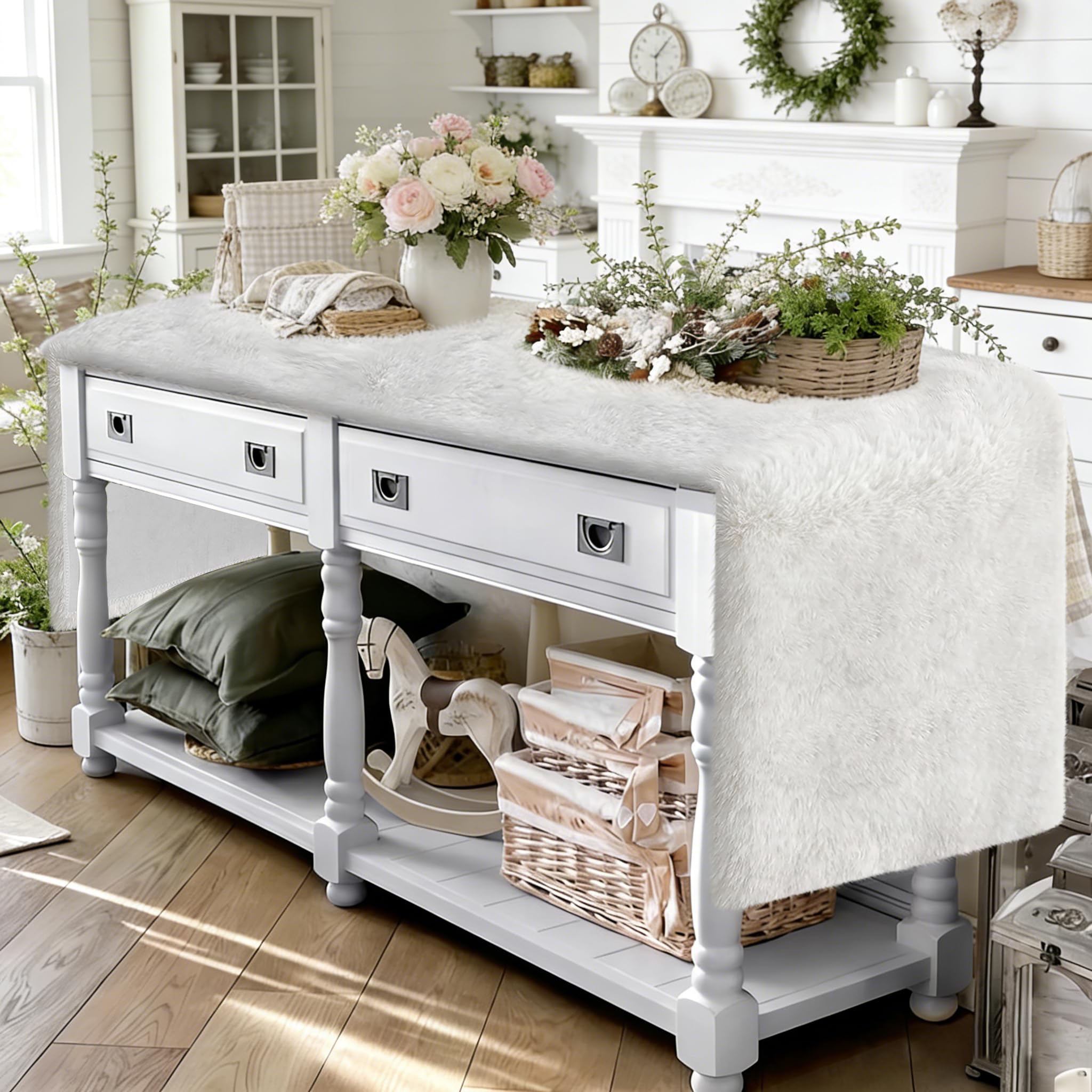Amazon.com: yuboo White Fur Table Runner, Spring Summer Furry Fluffy Dresser Runner for Bedroom Dresser Cover Top, Modern Table Decor for Birthday Wedding Holiday Party Dinning Table 15 x 72 Inches : Amazon.com: yuboo White Fur Table Runner, Spring Summer Furry Fluffy Dresser Runner for Bedroom Dresser Cover Top, Modern Table Decor for Birthday Wedding Holiday Party Dinning Table 15 x 72 Inches :