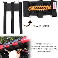 Vista 5 de Asas de agarre para barra de agarre para Jeep Wrangler Accesorios TJ JK JL Gladiator JT - Hebilla de metal mejorada, naranja cibernético, paquete