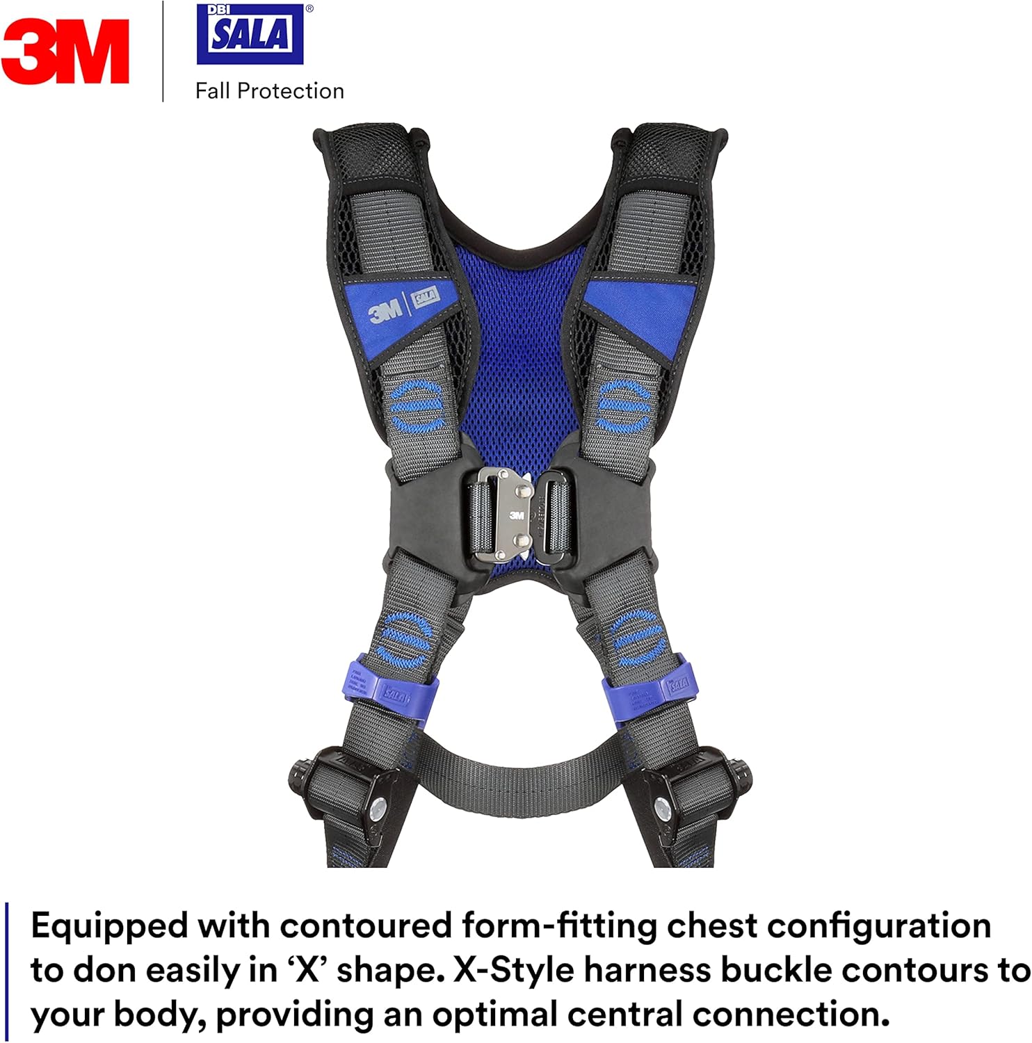 3M DBI-SALA ExoFit X300 X-Style Vest Safety Harness with Back Padding, Quick Connect Chest and Leg Buckles, Back D-Ring, Confined Space, Rigging, Climbing, Positioning, X-Small/Small