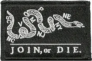 Join Or Die Tactical Patch - Black by Gadsden and Culpeper