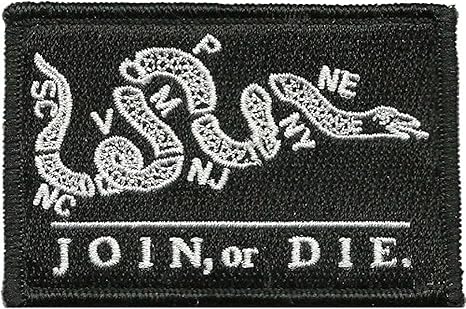 Join Or Die Tactical Patch - Black by Gadsden and Culpeper