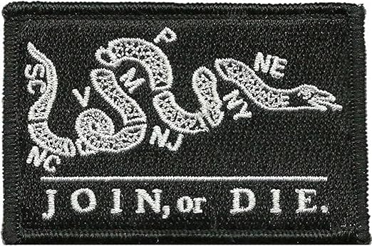 Join Or Die Tactical Patch - Black by Gadsden and Culpeper