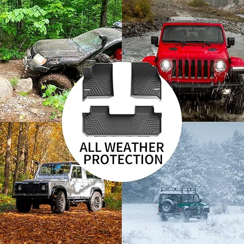 Miniatura 5 de LASFIT Alfombrillas para Chevrolet Traverse 2019-2023, alfombrillas de TPE para todo tipo de clima, revestimientos de piso de ajuste personalizado,