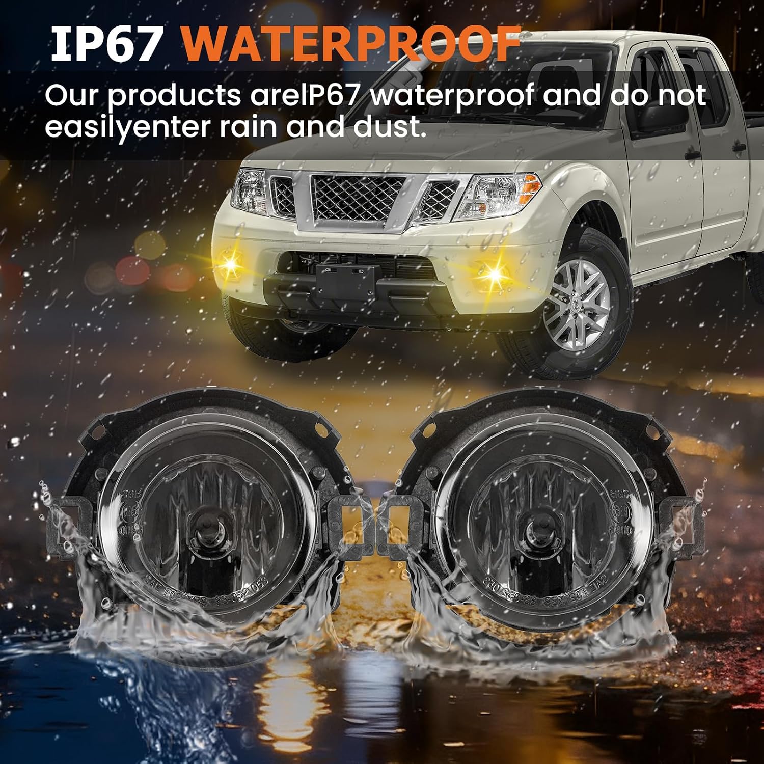 Boxlight Fog Lights,Fog Light Assembly Halogen Fit for 2005-2015 Xterra / 2010-2019 Frontier - Halogen,Clear Lens