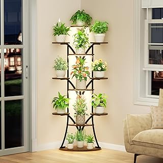 Plant Stand Indoor with Grow Lights-63'' Tall Plant Shelf, Corner Plant ...