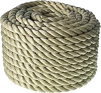 Vista 1 de HOSTIC Cuerda sintética de polipropileno trenzado de 3 hebras, cuerda de manila artificial multiusos, 1 pulgada x 100 pies