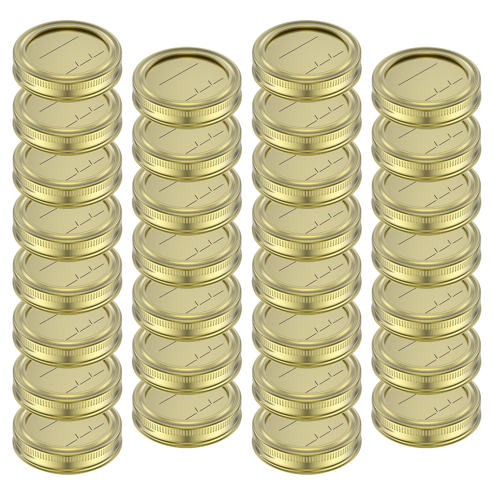Cbwerbb Gold 30Pcs Canning Lids For Ball, Kerr Jars, Mason Jar - Regular Mouth Jar Lids For Food Storage With Leak Proof & Airtight Seal Features(Gold)