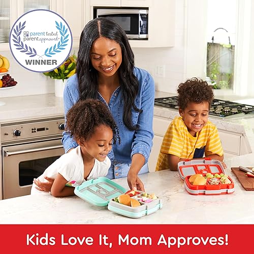 Miniatura 18 de Bentgo Kids Prints - Lonchera para niños, a prueba de derrames, con 5 compartimentos, estilo bento, tamaño de porciones ideales para edades de 3 a 7