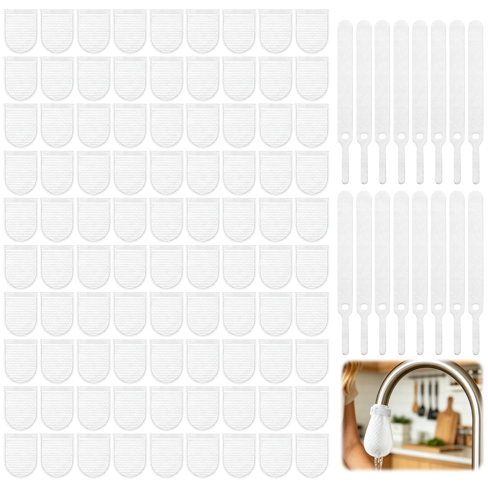 Thhiit 385pcs Faucet Filter Cotton Bag, Non Woven Tap Water Filter for Sink