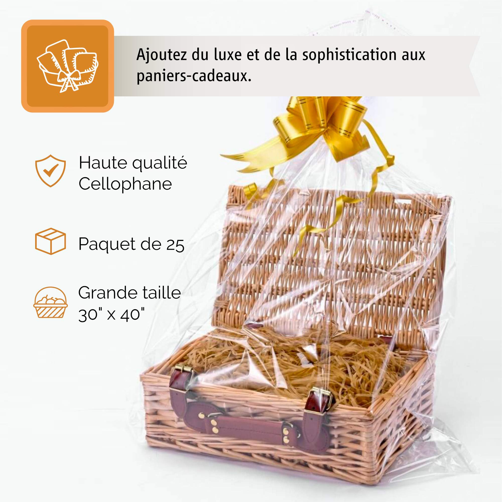 Papier Cellophane Transparent Géant - 5 Feuilles 100x75 Cm - Pour Emballage Cadeaux, Fleurs, Paniers - 5
