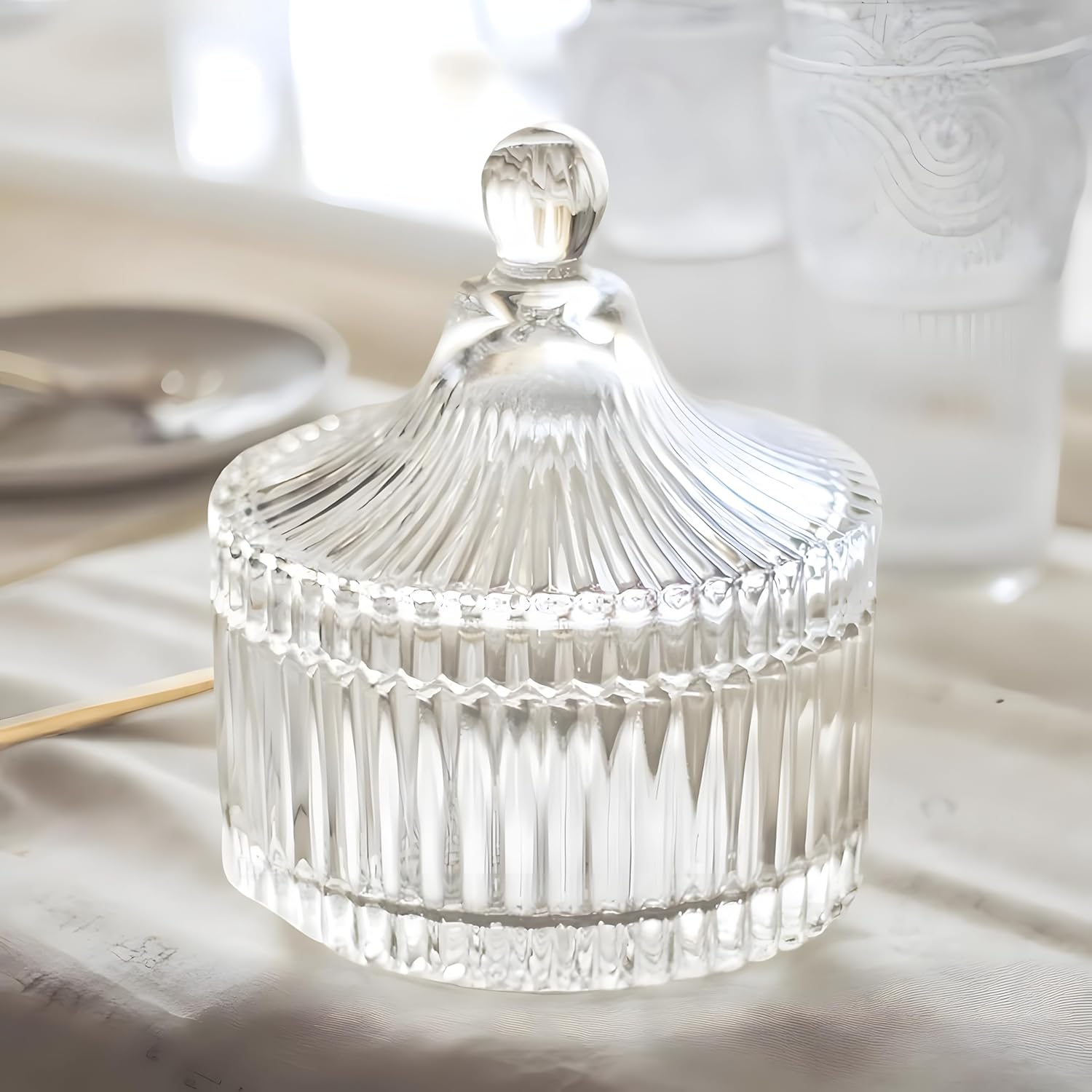 2 Pcs Large Body Powder Puff and Container Powder Container with Puff Powder Puff Crystal Container Soft Washable Reusable Velour Face Body Glitter Powder Puff Wet Dry Makeup (Rose Red) - Image 6