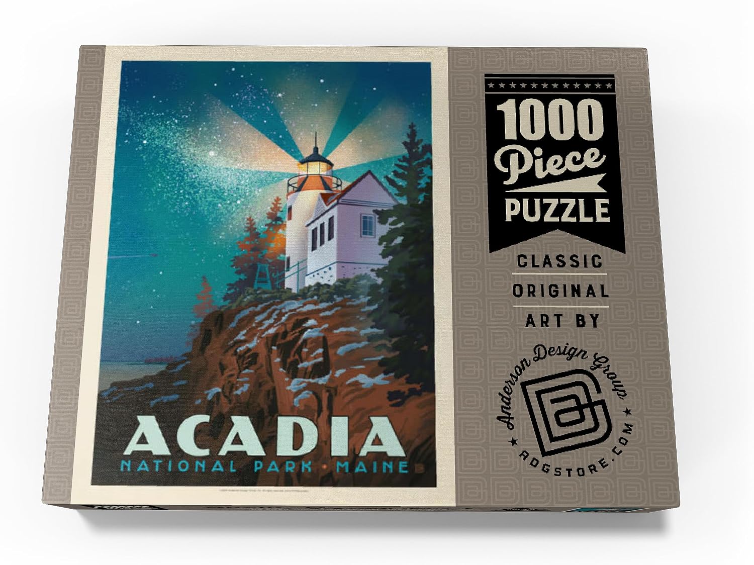MyPuzzle Acadia National Park: Lighthouse At Night - Premium 1000 Piece Jigsaw Puzzle for Adults
