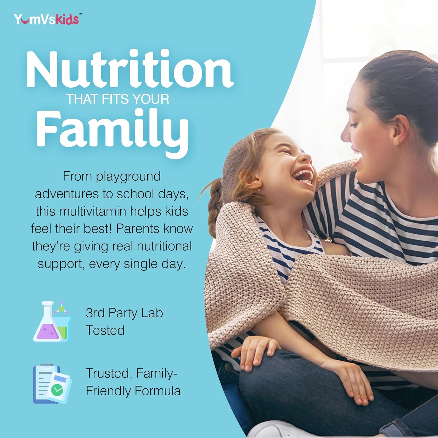 YumVs Kids Multivitamin with Iron & Minerals Chewable Tablets – Grape & Berry Flavor Vitamins for Toddlers & Children Age 2+ – Daily Multivitamin for Immune Support – Kosher, Non-GMO – 120 Chewables - Image 6