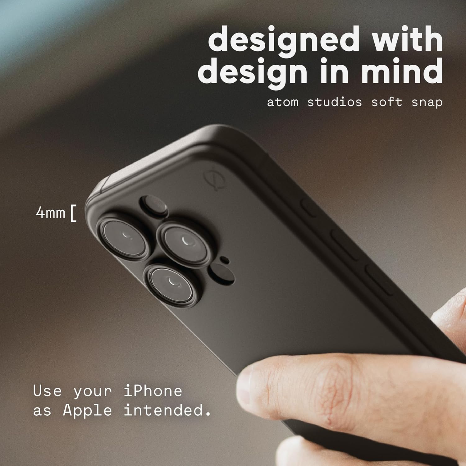 Atom Studios for iPhone 16 Plus Case Magnetic Soft Snap, Compatible with Magsafe, Ultra Thin Slim-Fit, 100% Recycled Materials, Phone Case for iPhone 16 Plus (6.7") - Carbon Black - Image 4