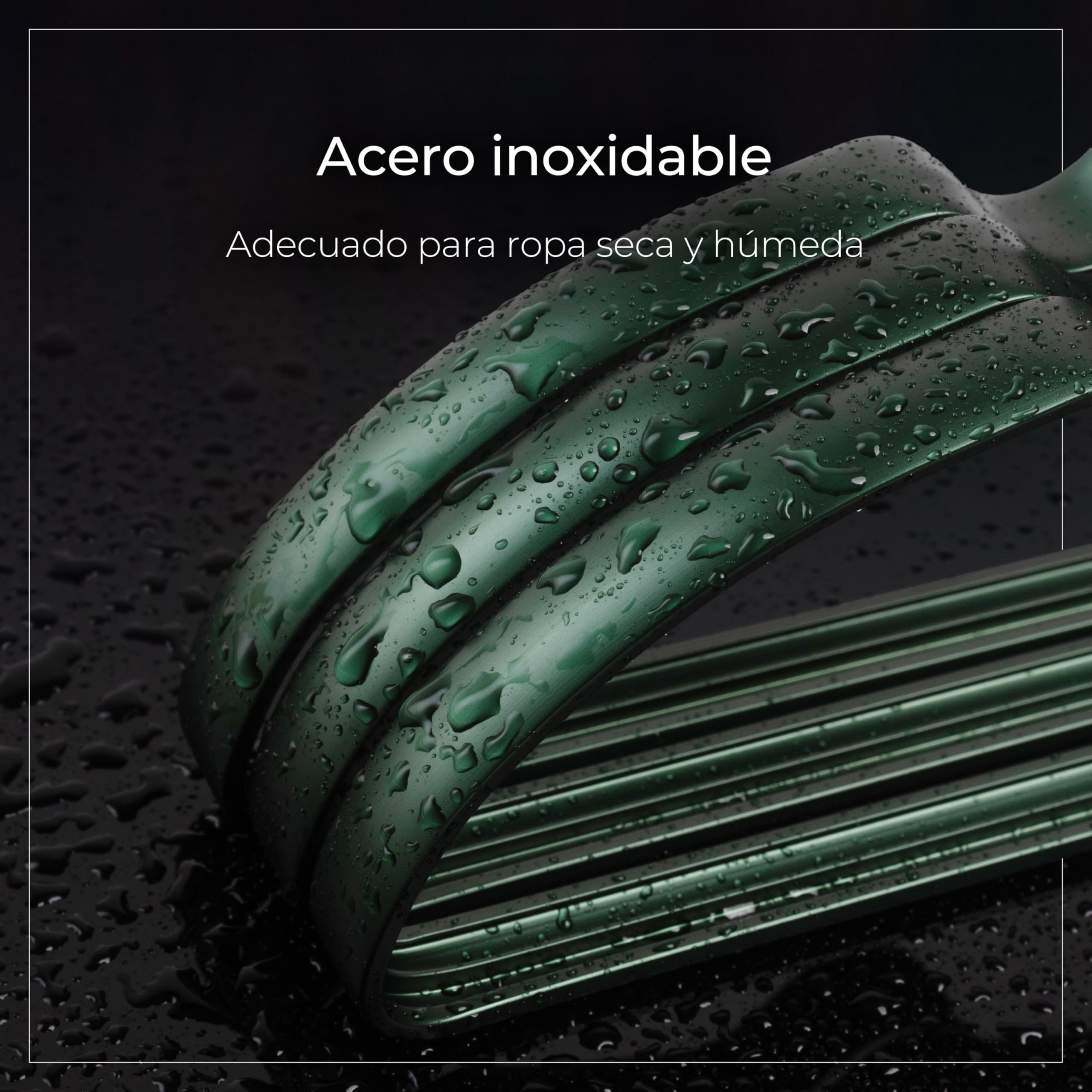 Parusia Perchas de color verde bosque, 42 cm de ancho, 1 cm de grosor, de metal inoxidable, estable, para ahorrar espacio, almacenamiento de ropa y organización de armario, perchero (20)