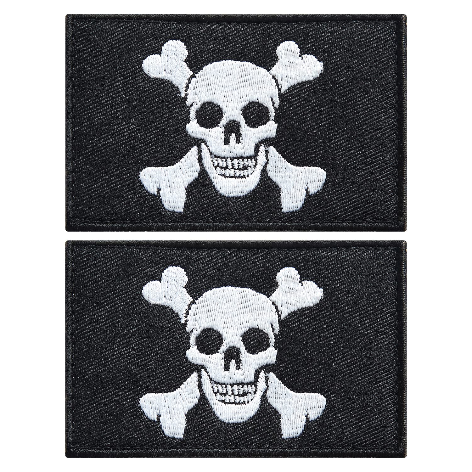 stidsds 2 Pack Pirate Jolly Roger Flag Patch Pirate Jolly Roger Flags Embroidered Patches Pirate Flags Military Tactical Patch for Clothes Hat Backpacks Pride Decorations