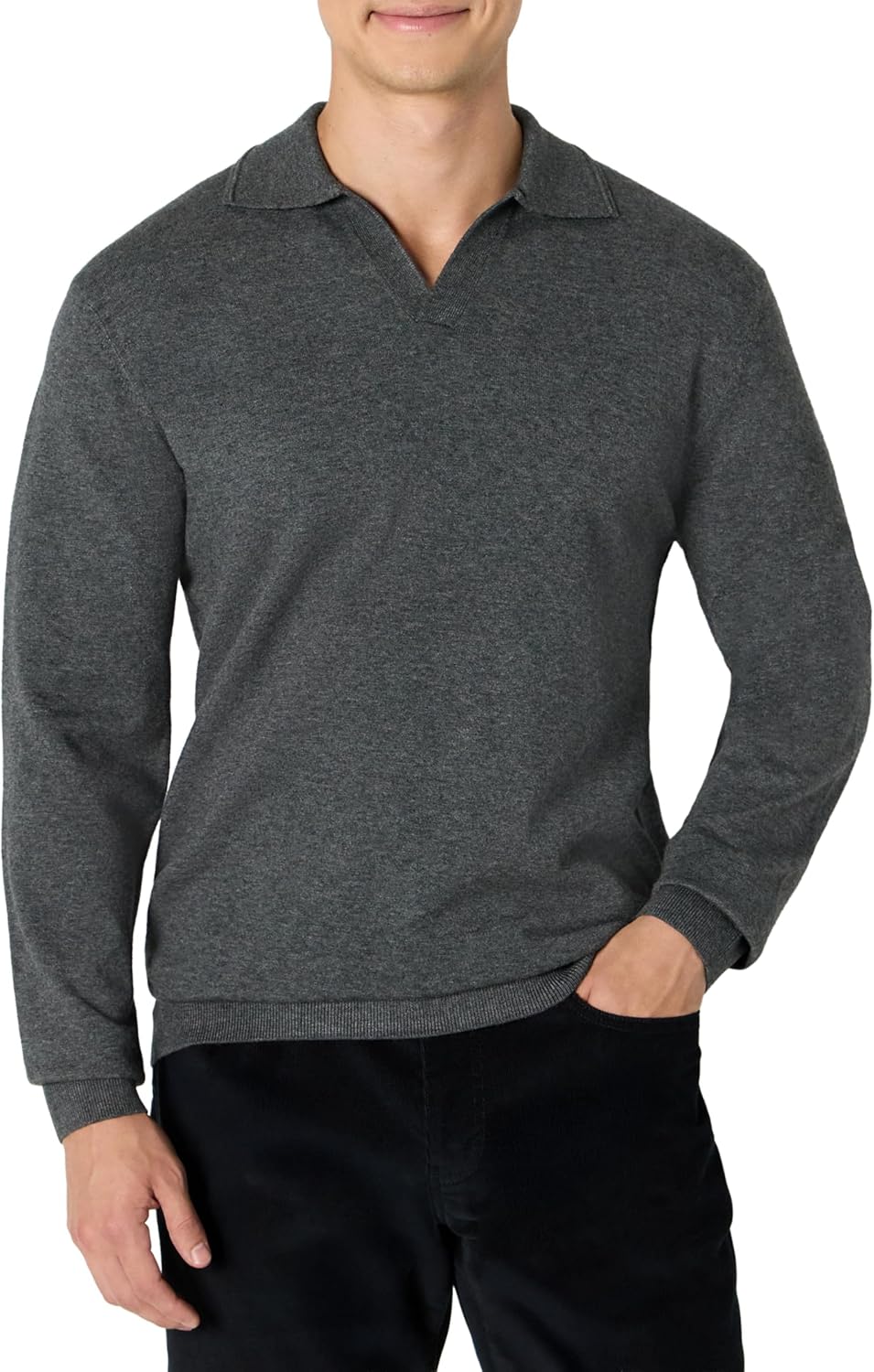 Amazon Essentials Men's Long Sleeve Regular Fit Knit Polo Sweater