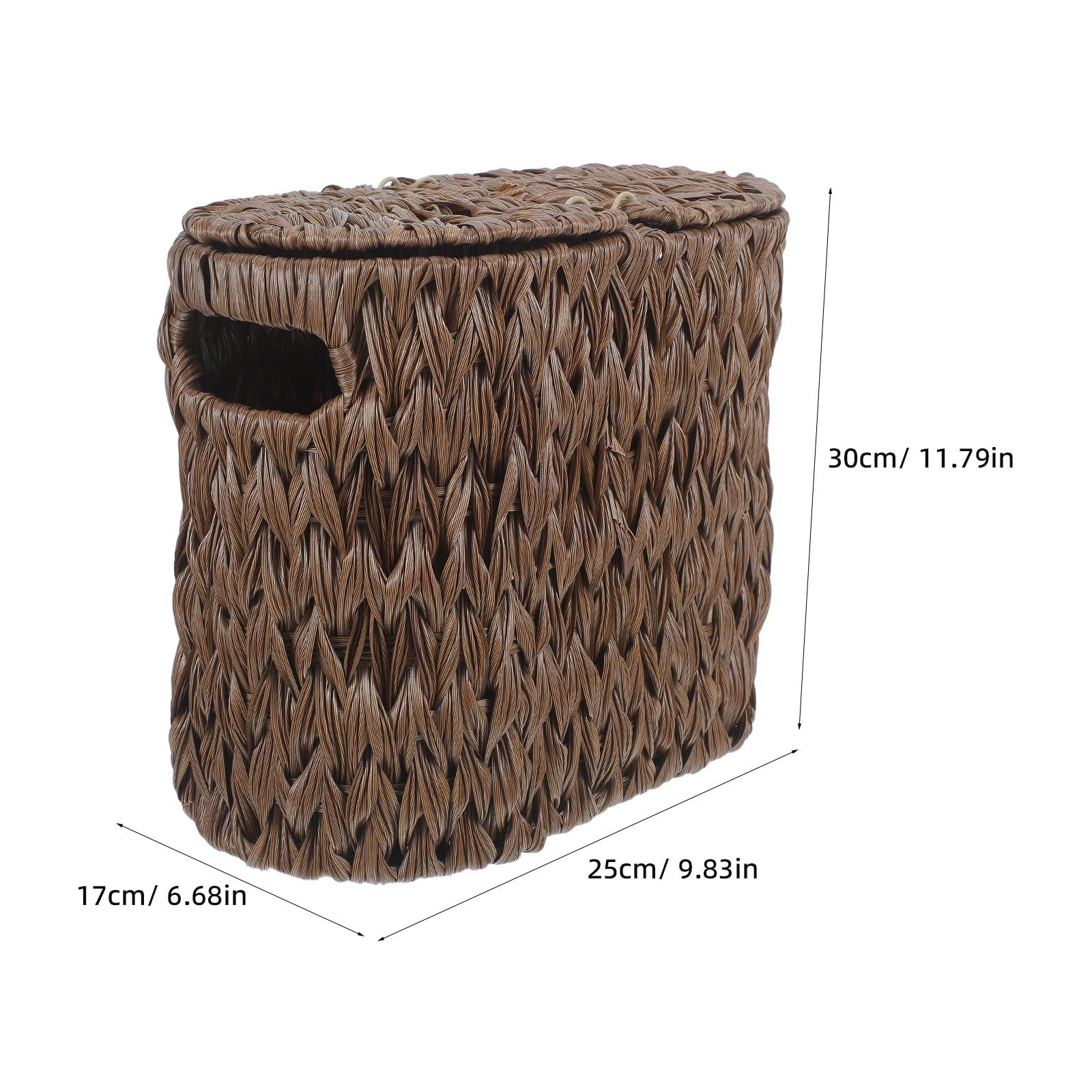 Cesta para Guardar Papel Higiénico con Tapa de Plástico, Organizador Ligero para Baño, Almacenamiento de Rollos y Artículos Pequeños en Espacios Compactos