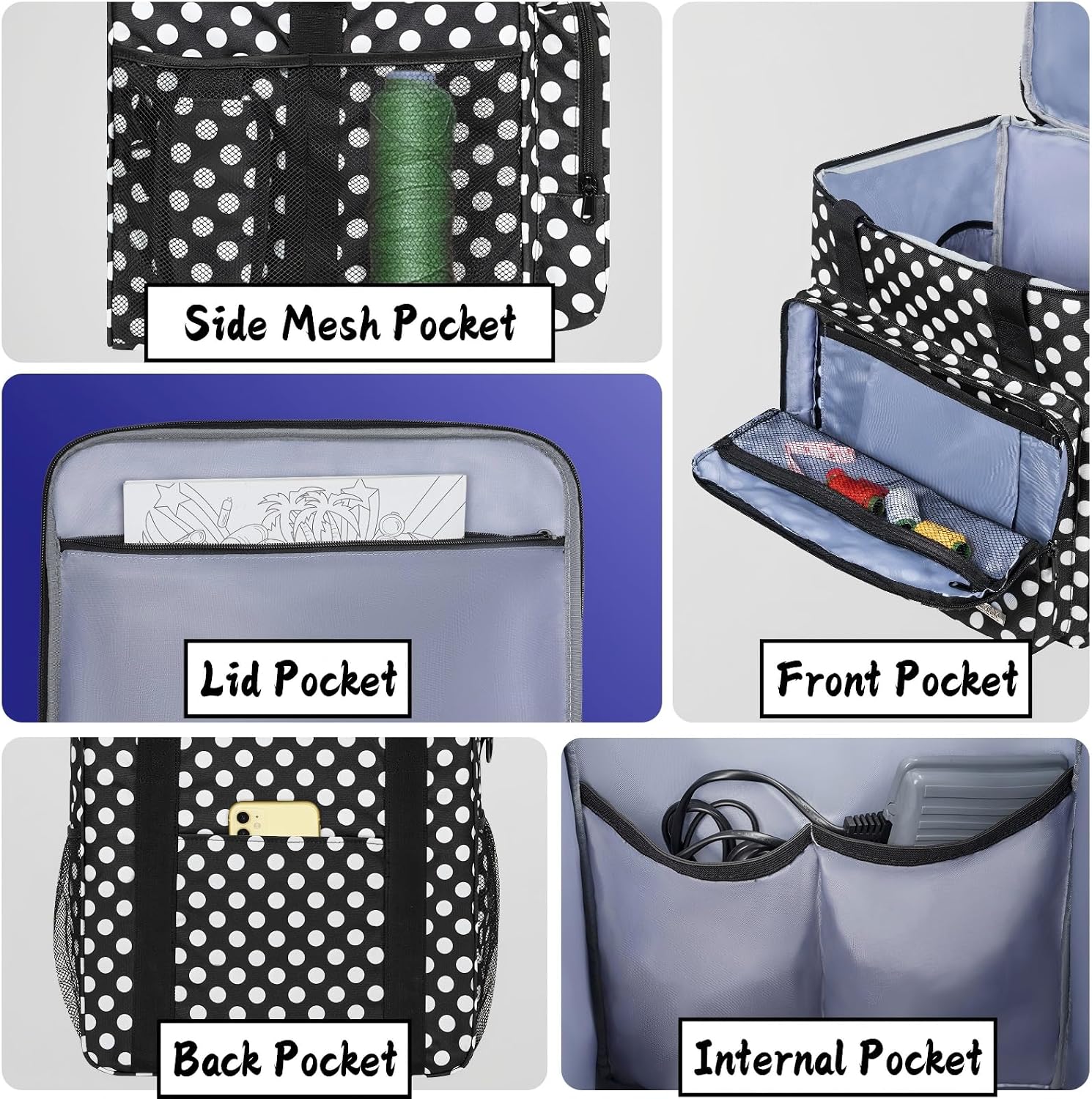GMAK Serger Carrying Case, Serger Storage Bags Overlock Travel Bag Case