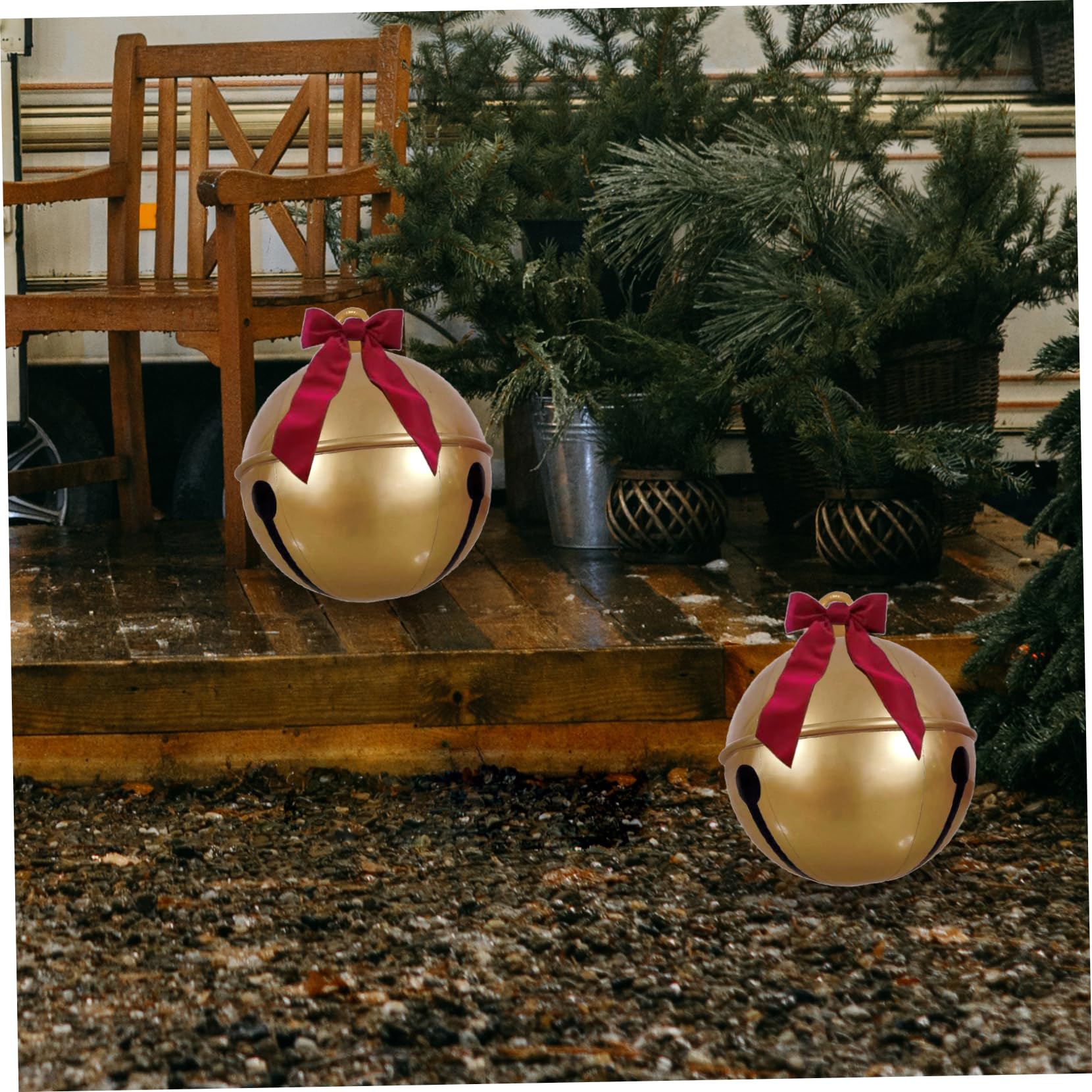 Décorations D'arbre De Noël De Boule Gonflable Géante De Boule De Noël Décorée De Noël En Plein