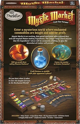 Miniatura 6 de ThinkFun Mystic Market Strategy - Juego de cartas para 2-4 jugadores, edades +10, un emocionante juego rápido, perfecto tanto para familias como