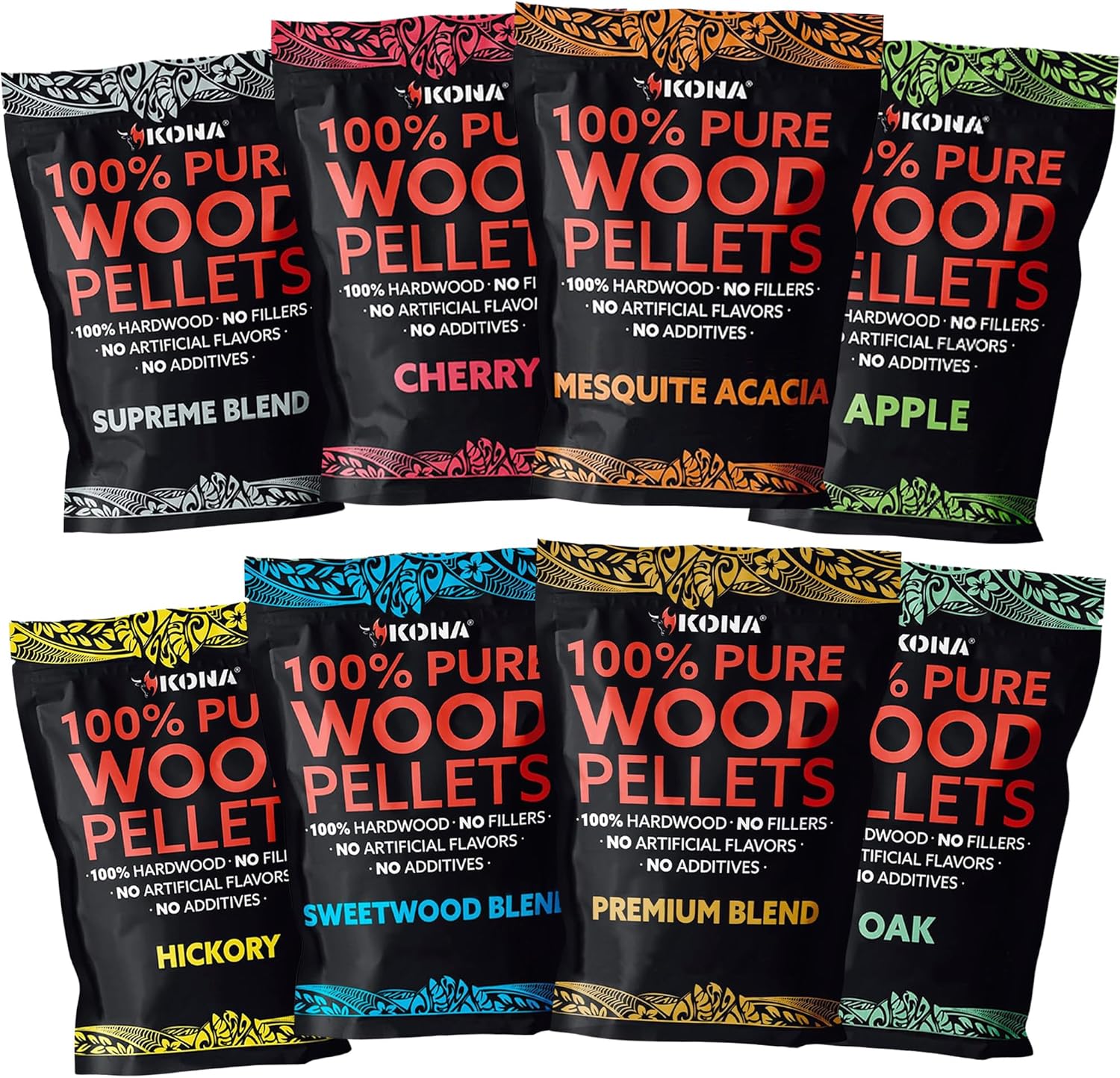 (8 Pack) 1 lb Smoker Pellets Variety Pack, Wood Smoking Pellets, BBQ Pellets for Smoker, Wood Pellets, Smoking Pellets for Smoker, Pellet Grill Pellets, Hardwood Pellets - Intended for Ninja Woodfire