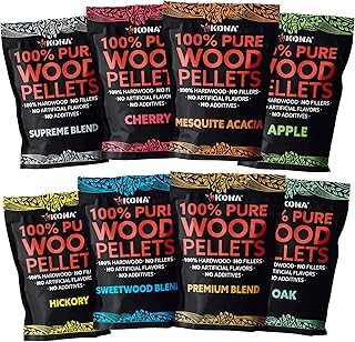 (8 Pack) 1 lb Smoker Pellets Variety Pack, Wood Smoking Pellets, BBQ Pellets for Smoker, Wood Pellets, Smoking Pellets for Smoker, Pellet Grill Pellets, Hardwood Pellets - Intended for Ninja Woodfire