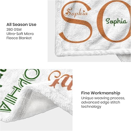 Miniatura 7 de Manta personalizada con texto de nombre, manta personalizada de franela para adultos y niños, cumpleaños, Navidad, Halloween, madre, padre, día de