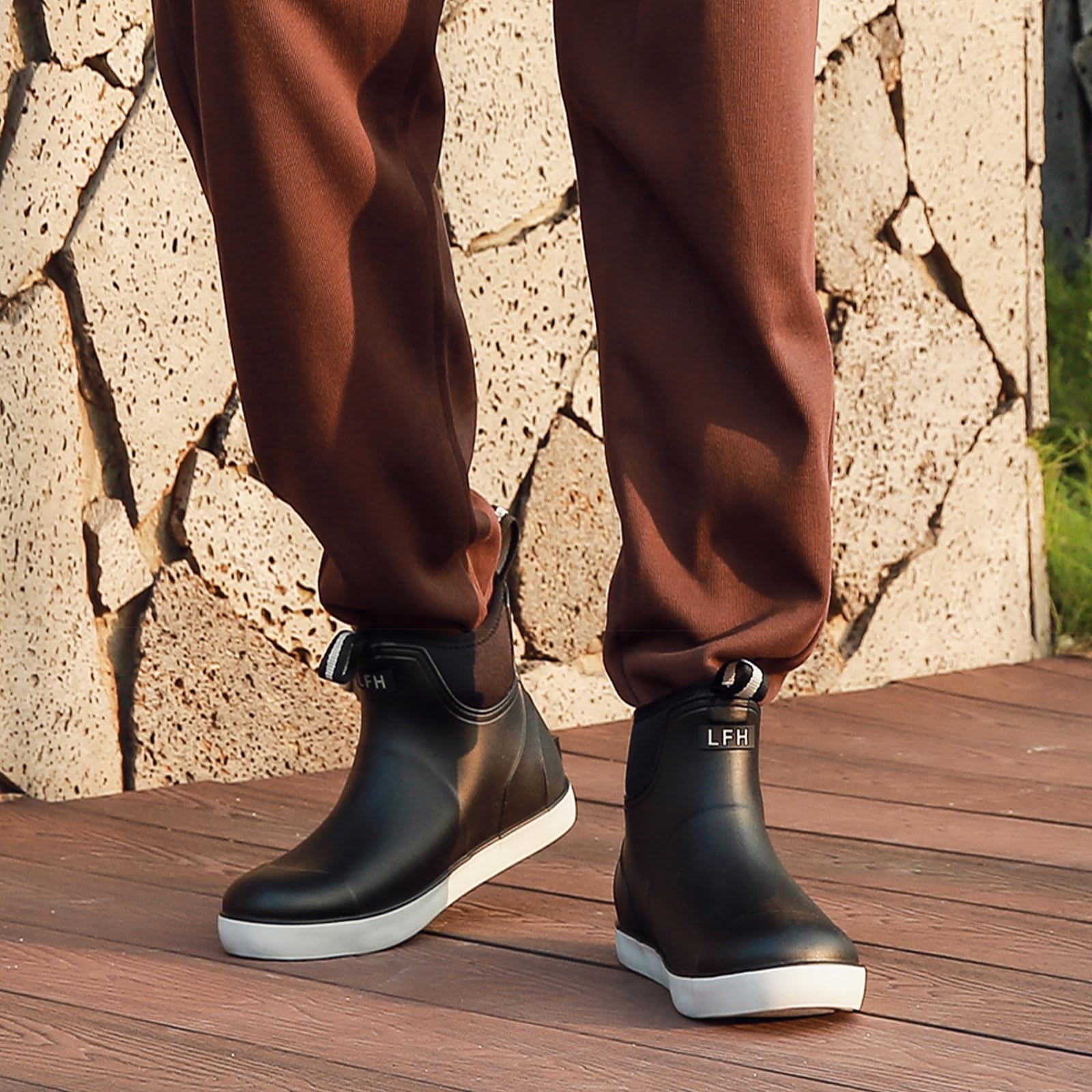 Botas De Seguridad Para Hombre, Caucho Y Antideslizante Calzado Impermeable, Botas De Tobillo Para Adultos, Zapatos De Trabajo Al Aire Libre