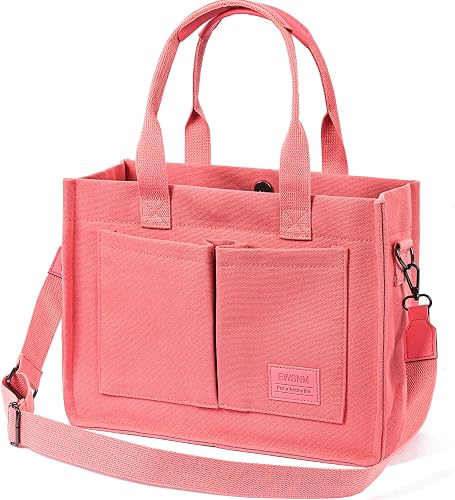 Canvas Tote Bag for Women, Large Laptop Travel Tote Handbag Totes with Crossbody Shoulder Teachers Reusable Grocery Bags