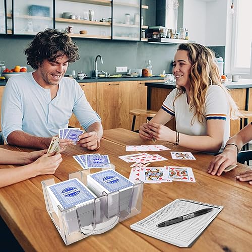 Miniatura 7 de GSE Juego de cartas Canasta, incluye 6 cartas de canasta con valores de puntos, una bandeja giratoria para cartas y 100 almohadillas de puntuación