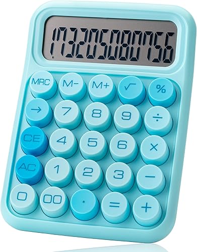 Mr. Pen - Calculadora de interruptor mecánico, 12 dígitos, pantalla LCD grande, calculadora azul botones grandes, suministros de regreso a clases
