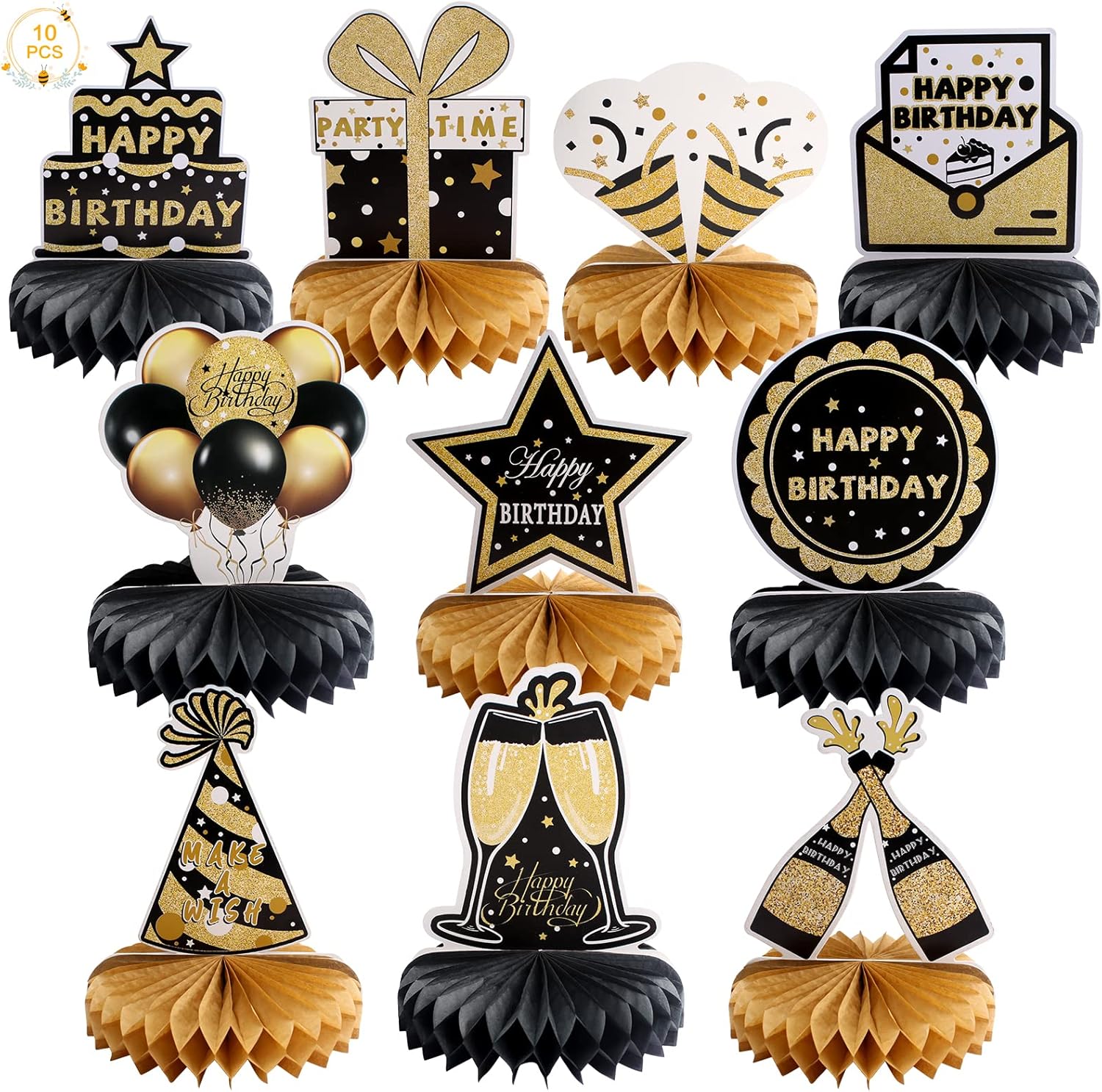 Ruicaifu 10 PCS Birthday Decorations, Happy Birthday Table Decorations