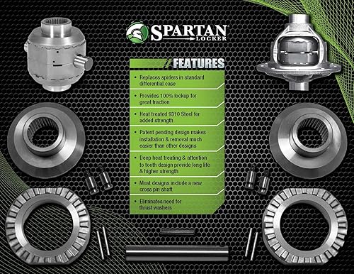Miniatura 6 de Spartan Locker para diferencial Dana 44 con 19 ranuras, incluye eje de pasador transversal resistente