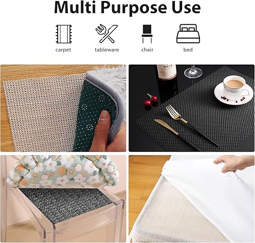 Miniatura 7 de Coyacool Non Slip Rug Pads for Hardwood Floors, 5x7 Rug Pad Gripper for Area Rugs, Under Carpet Anti Skid Mat, Beige, Keep Your Rugs Safe and in