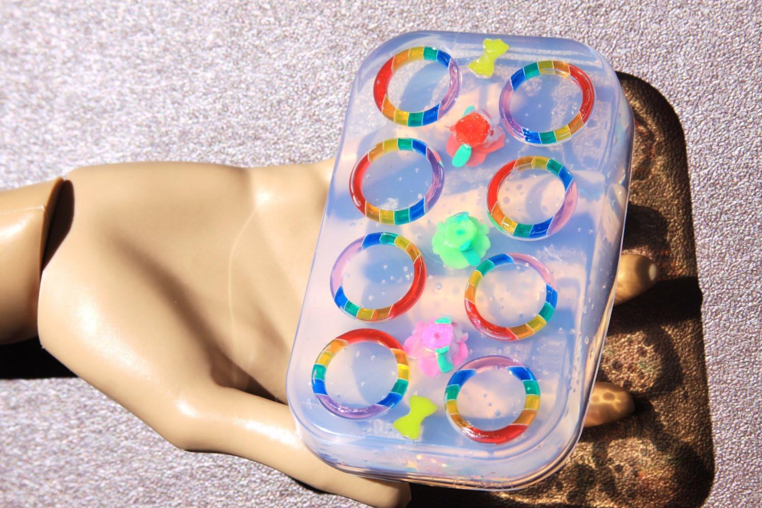 Sale!! Big Multi-Clear-Silicone Ring Molds 8ps Rings with Sizes 7,8,9 +3 Roses!(304) Shipping in 3-5 Business Days.