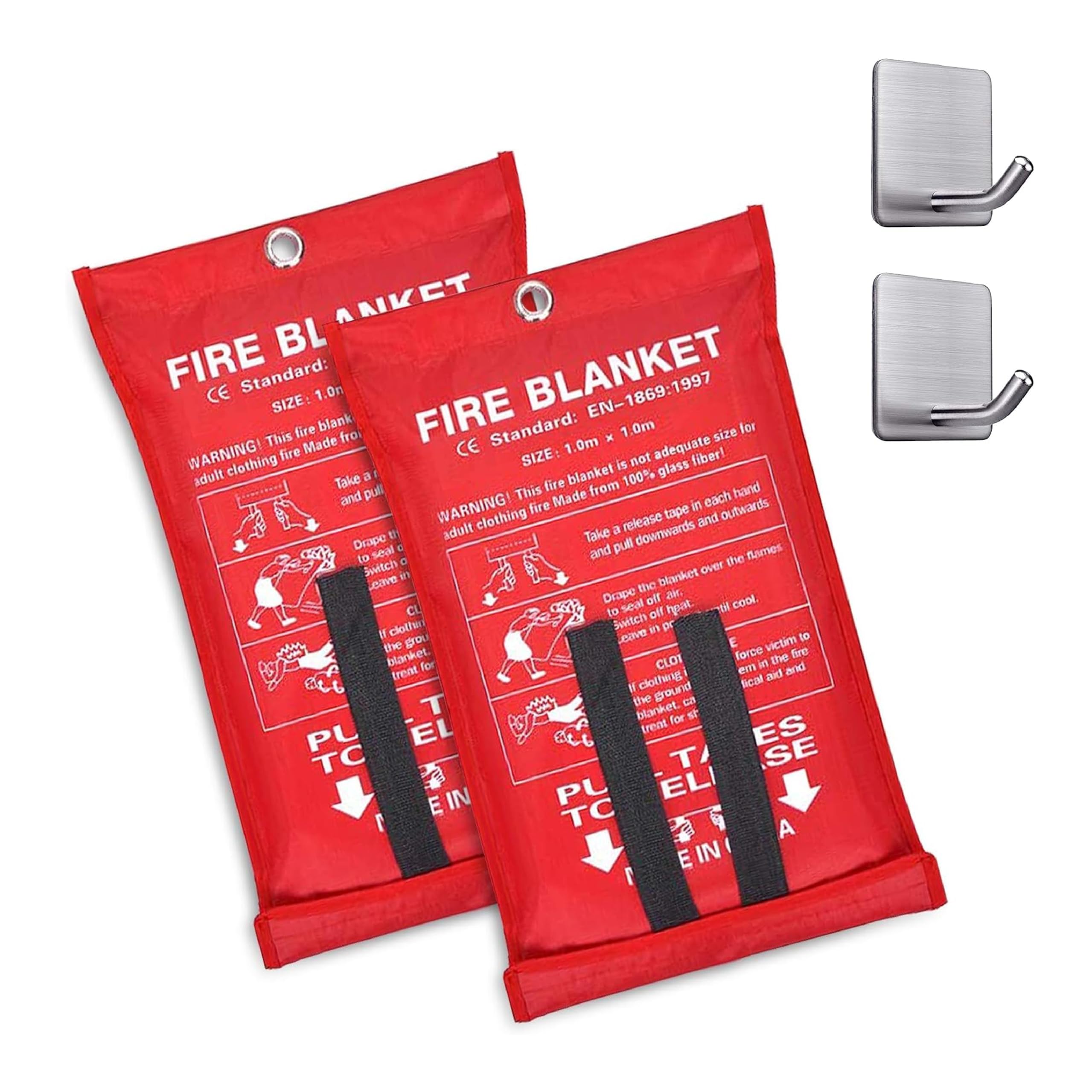 Couverture anti-incendie 101cm avec crochets muraux pour la sécurité de la maison