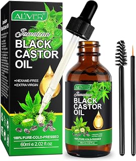 Uocasi Jamaican Black Castor Oil, Organic Body Message Oil, 100% Pure & Natural Cold Pressed Anti-Aging Oil, Hair Nourishing Oil for Eyelashes Growth, Dry Skin Moisturizer (Castor Oil)