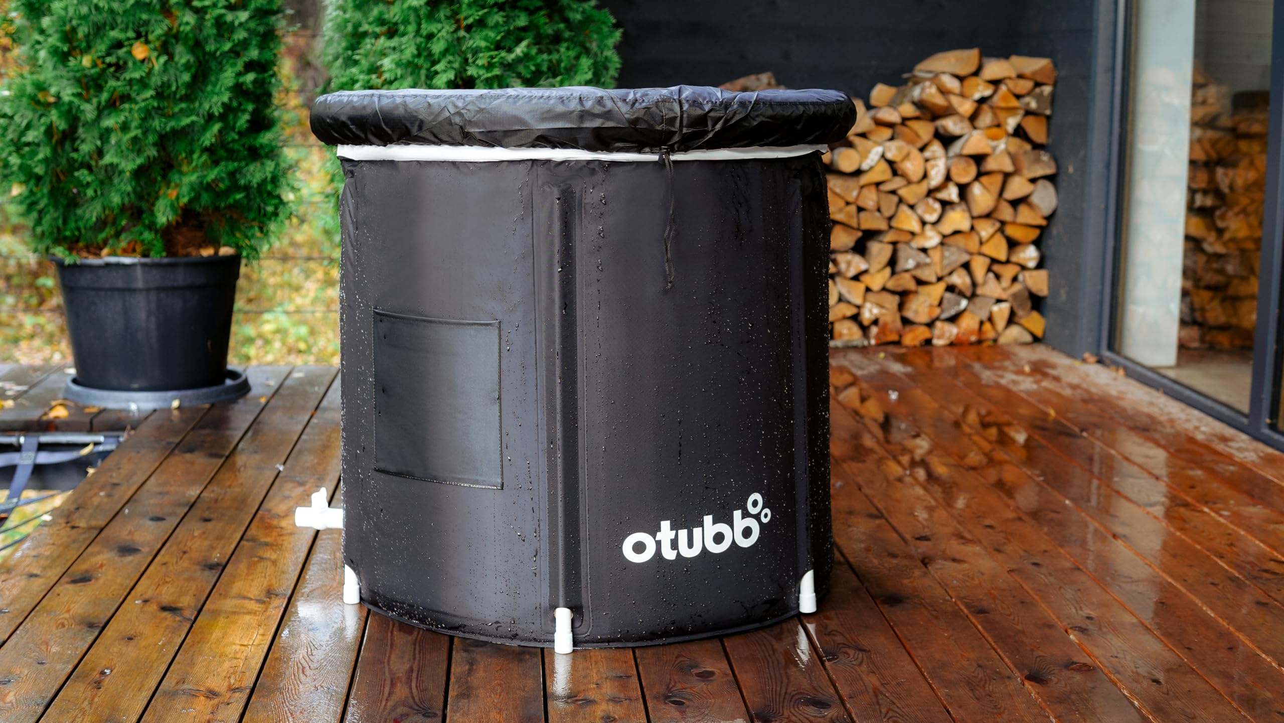 Baño de hielo de 75 cm de diámetro, bañera plegable hinchable, bañera de asiento para exteriores para adultos para jardín o ducha, bañera móvil de plástico, bañera de plástico, color negro