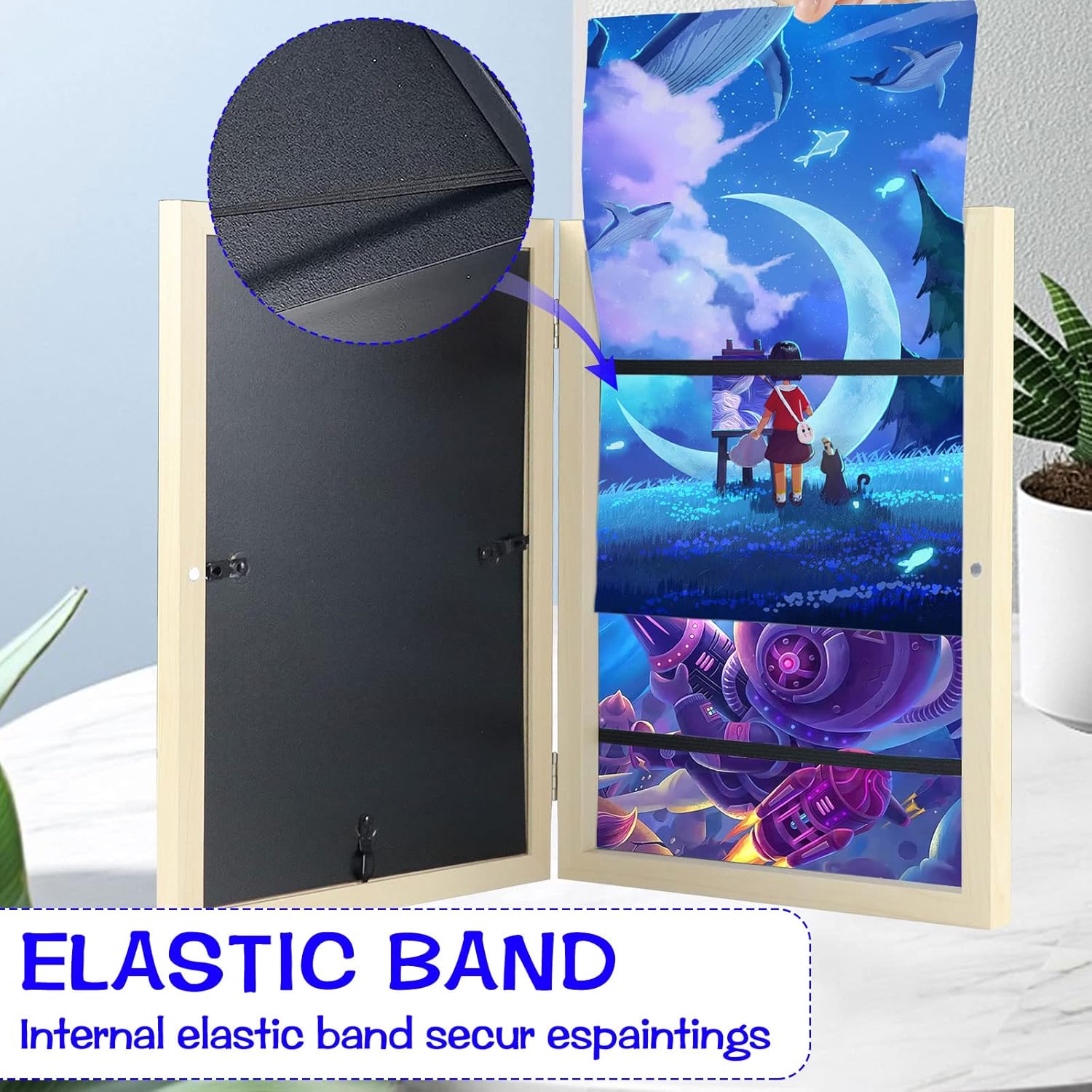 Kids Art Frame, Art Flip Photo Frame with Desktop Stand Front Opening Kids Artwork Frames Changeable Kids Artwork A4 Picture Frames for Kids Drawings, Artworks, Art Projects, Schoolwork (Wooden Color)