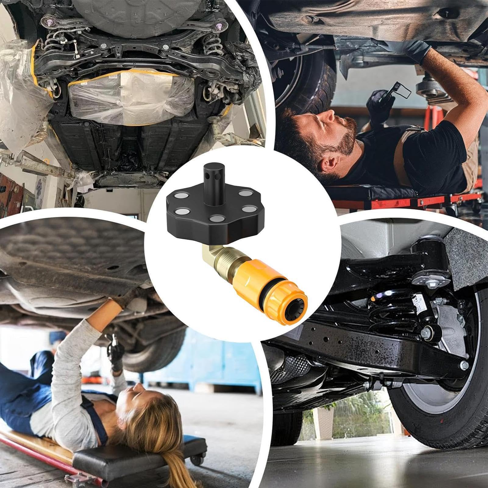 Chassis Flusher - Nettoyeur magnétique de dessous de caisse pour voitures - Kit de lavage de voiture et châssis - Berline, SUV, camping-car, atelier, garage, maison, raccord haute pression, acier