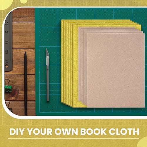 Miniatura 5 de Qilery Tablero de tela para libros para encuadernación de libros, 12 piezas, 20 unidades, tablero de encuadernación de libros, superficie de papel,