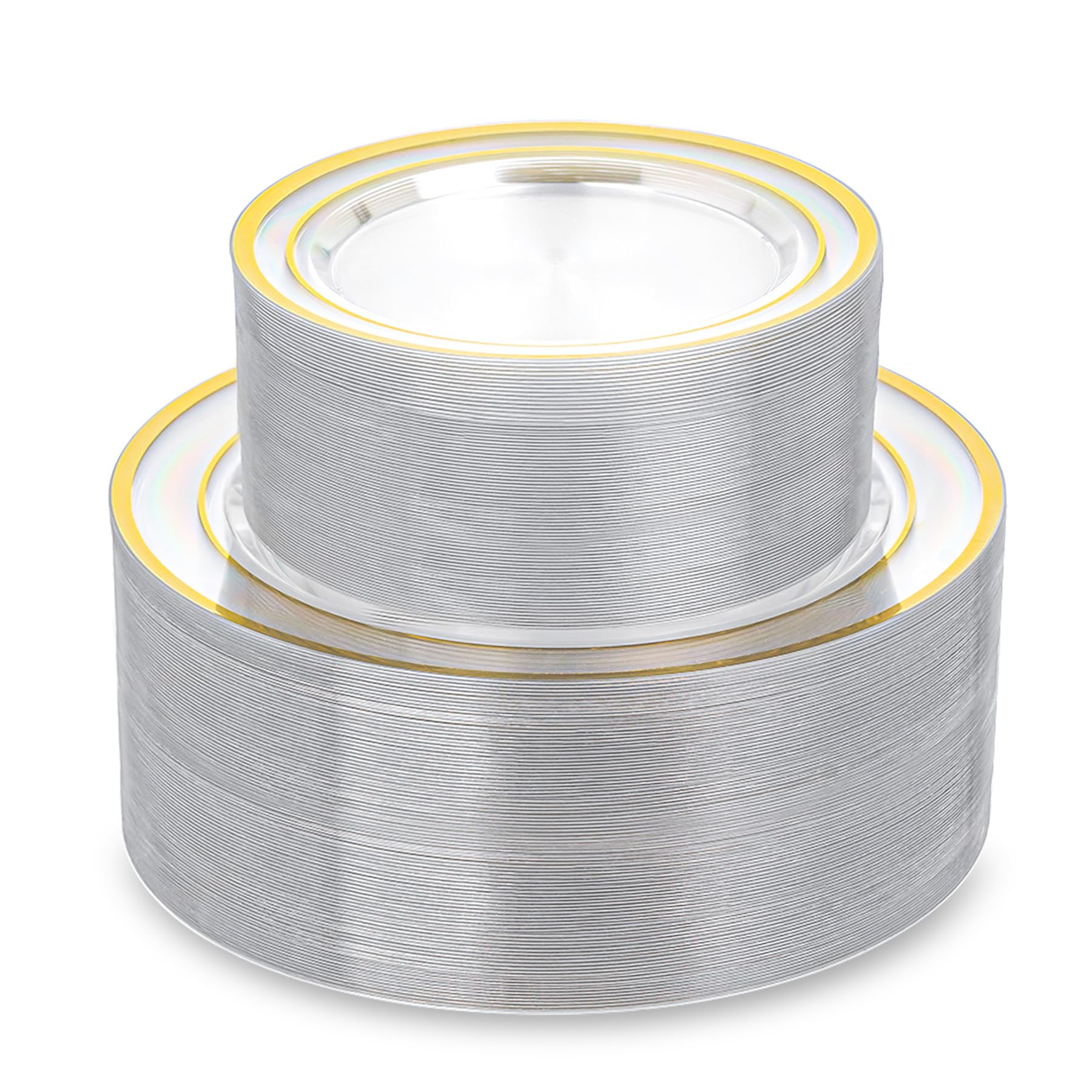 Gold Rim Disposable Plates - 100 Pack -9