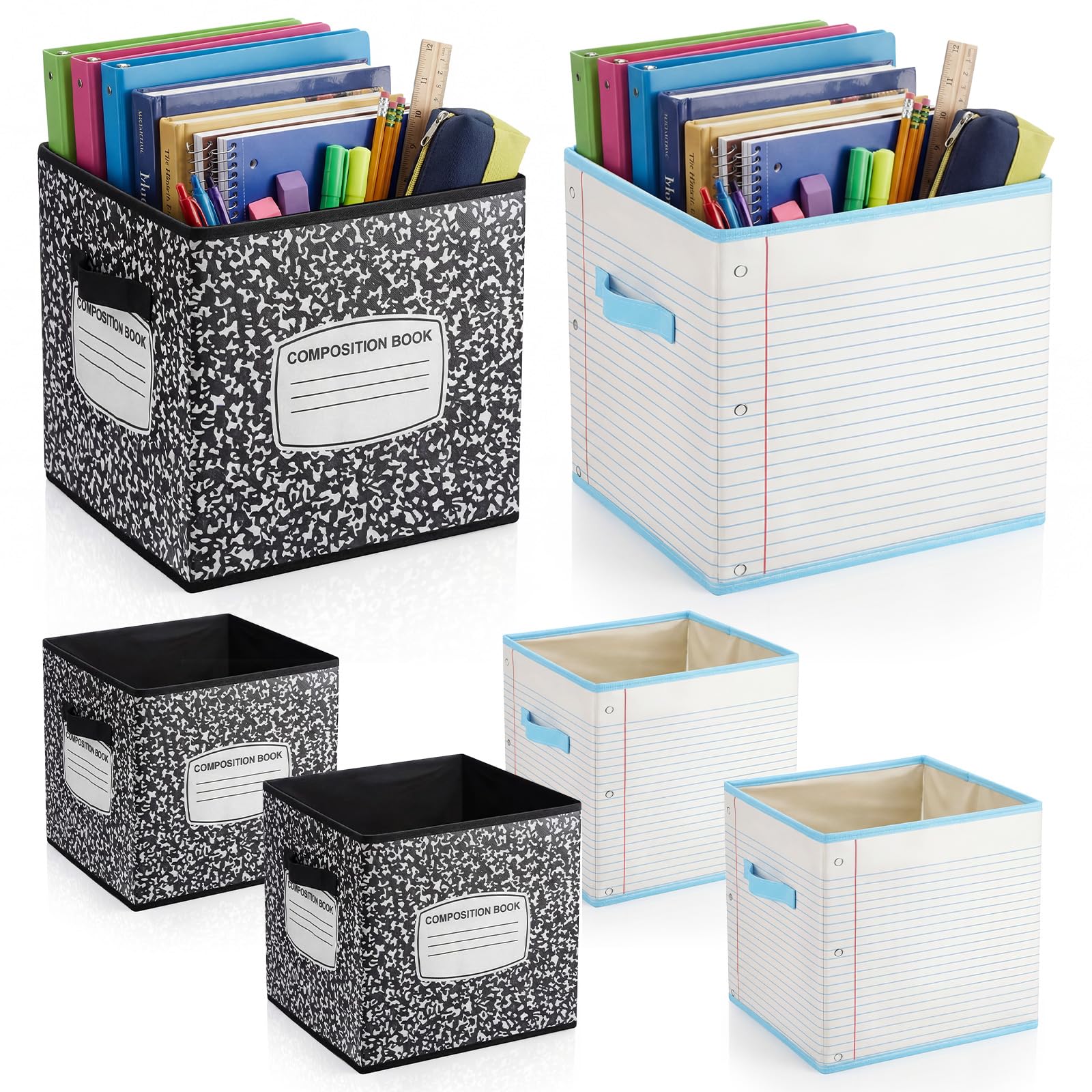 Boîtes de rangement 28 cm pour étagère de bureau et chambre d'enfant