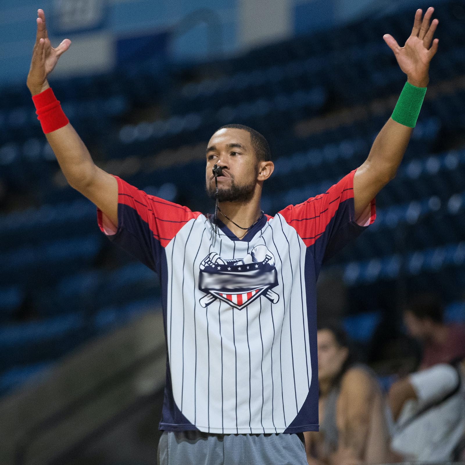 XIHIRCD 2 Pairs Red Green Wrestling Arm Bands, Wristbands Sports Cotton Wrist Sweatbands Soft Referee Wristband Wrist Sweat Bands for Men & Women Wrestling Tournament Dual Meet Events Football - Image 6