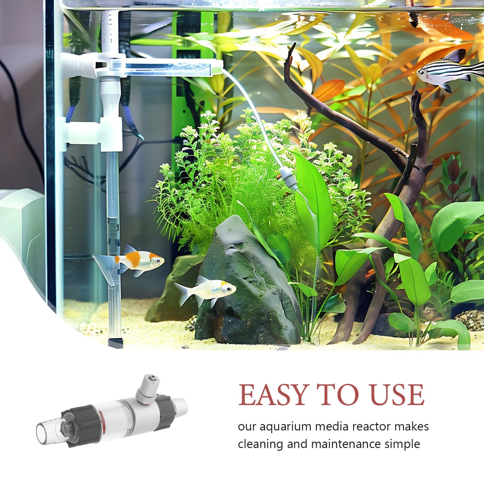 BESTonZON Co2-Diffusor Aquarium Keramik Ausströmer Hochdruck Inline Zerstäuber mit Rückschlagventil für Bepflanzte Aquarien und Hydroponik