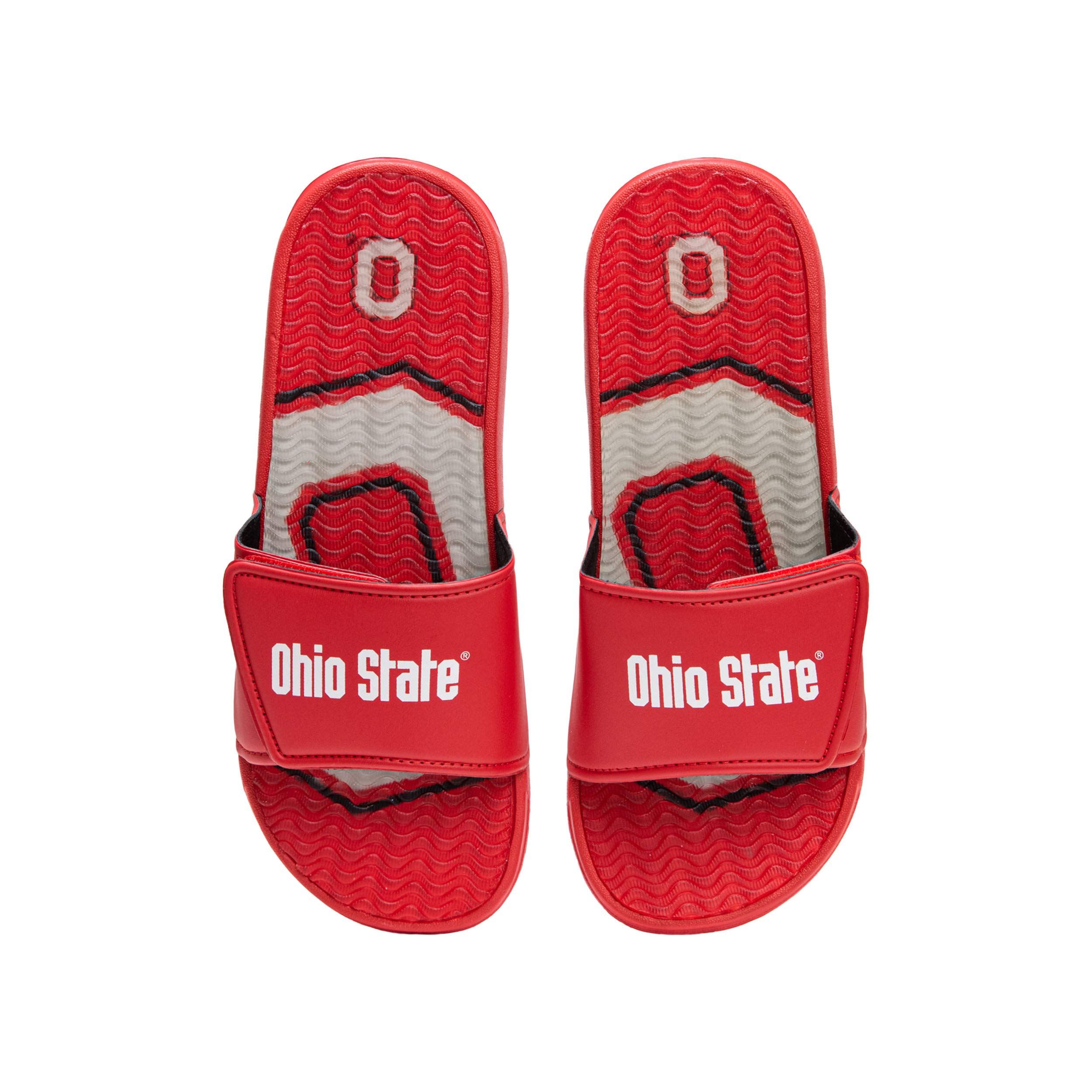 FOCO Ohio State Buckeyes NCAA Mens Wordmark Gel Slides - L