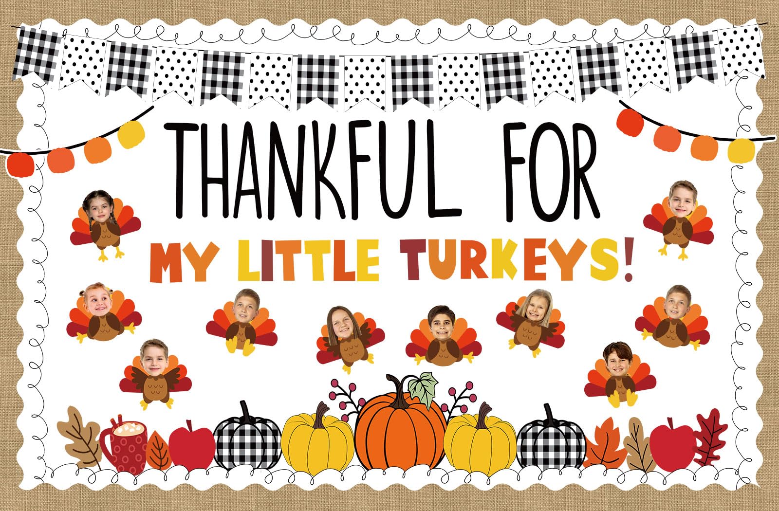 Kit d'affichage Thanksgiving complet pour éviter la préparation manuelle | 119 découpes