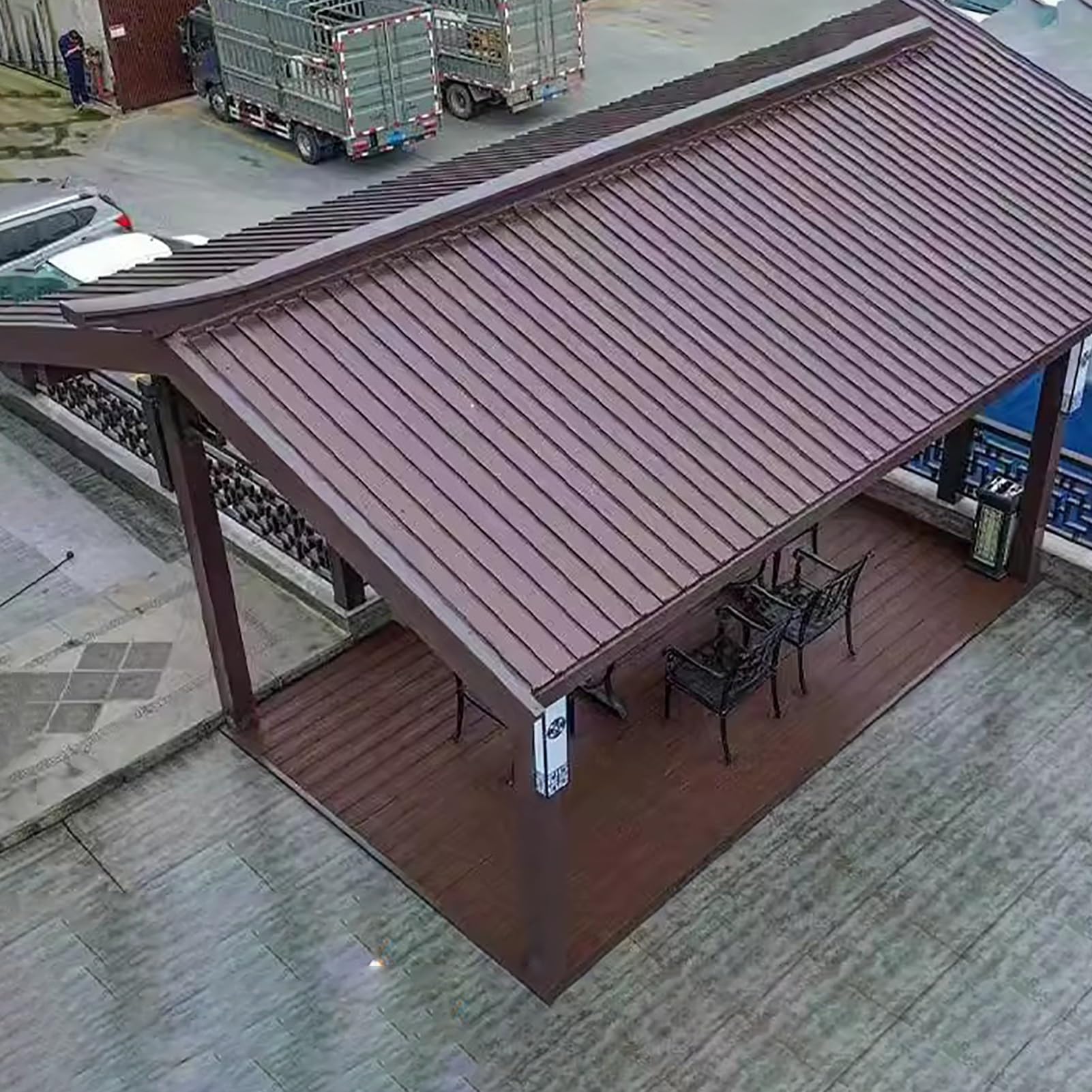 Awning Roof Insulated Panel with Polycarbonate Fill, Generic Corrugated Roofing Sheets for Pergola, Motorcycle Storage Sheds Hard Shell Cover(1 pcs,L 2.1m(6.8ft))