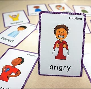 SANTSUN 14 Feelings Emotions Flashcards and Affection Emotional Intelligence Kindergarten Classroom Decoration Background Wall Stickers Teach Flash Card - coolthings.us